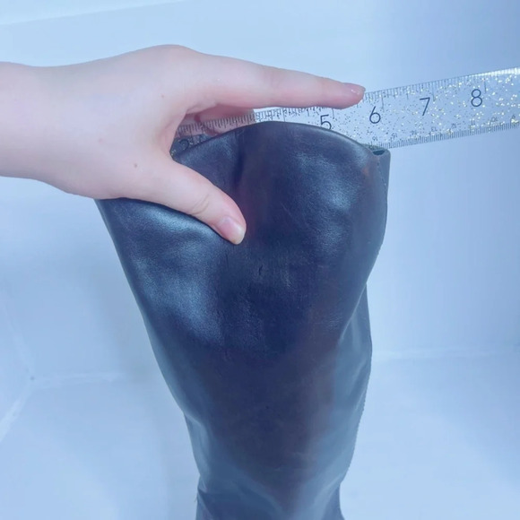 Via Spiga Dark Brown/Burgundy Leather Riding Boots - Picture 9 of 15